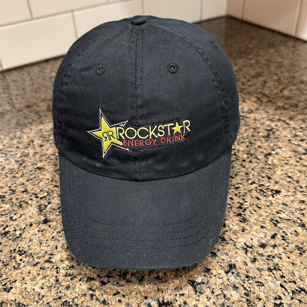 Rockstar Energy Drink Dad Hat Men's Adjustable Black Embroidered Logo